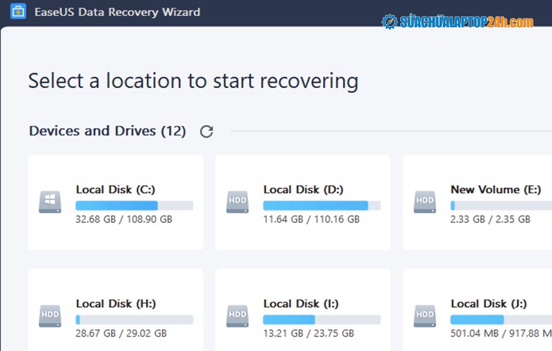 Phần mềm phục hồi dữ liệu EaseUS Data Recovery Wizard
