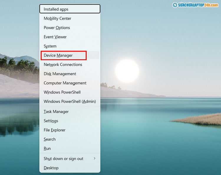 Truy cập Device Manager