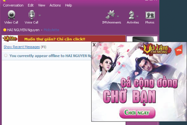 Chặn quảng cáo “vô duyên” trênYahoo! Messenger