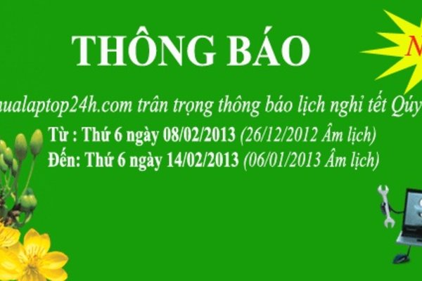Thông báo Lịch Nghỉ tết Âm lịch 2013