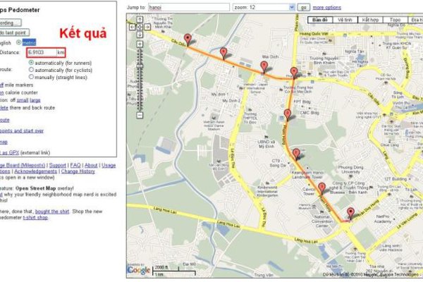 Đo khoảng cách trên bản đồ Gmap