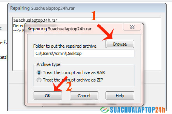 Khắc phục file nén bị lỗi bằng WinRar
