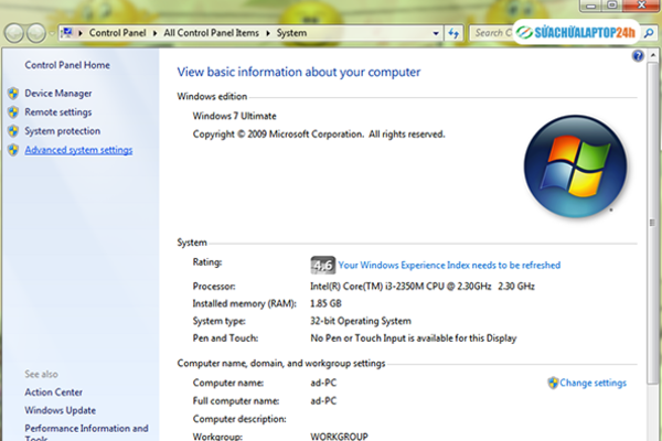 Cách xử lý lỗi “Your conputer is low on memory” trên laptop