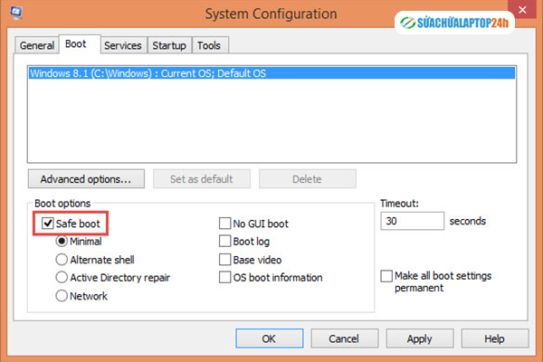 Sửa lỗi Windows 7/8/10 bị treo không thoát được chế độ safe mode