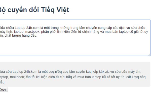 Ngạc nhiên với công cụ chuyển đổi Tiếng Việt thành Tiếq Việt