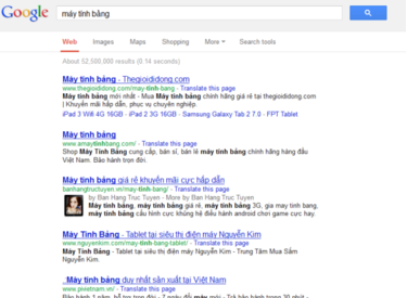 Google sửa đổi giao diện tìm kiếm