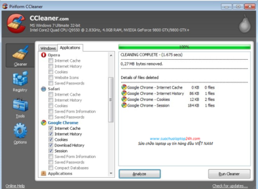 CCleaner Full Pro - dọn dẹp hệ thống cho máy tính