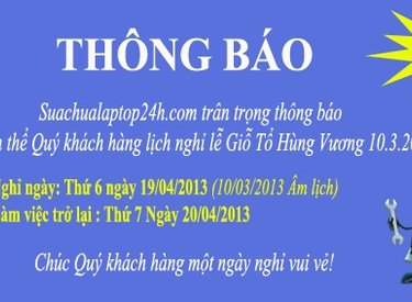 Thông báo Lịch nghỉ Giỗ Tổ Hùng Vương