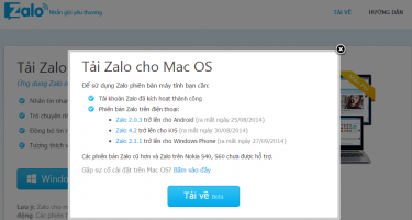 Cài đặt phần mềm  Zalo miễn phí trên Macbook