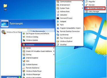 Cách Gọi Bàn Phím Ảo Trên Windows XP
