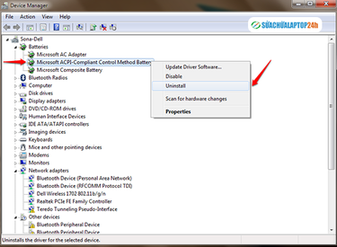 Sửa nhanh lỗi Windows 10 sạc pin không vào