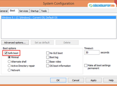 Sửa lỗi Windows 7/8/10 bị treo không thoát được chế độ safe mode