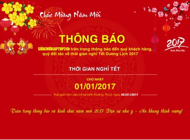 Thông báo lịch nghỉ Lễ Tết Dương Lịch 2017