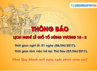 Thông báo lịch nghỉ lễ Giỗ Tổ Hùng Vương 10/03