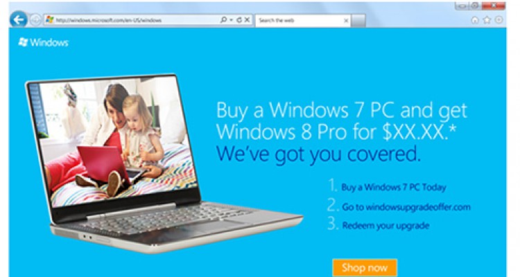 Windows 7 nâng cấp lên Windows 8 chỉ mất 15 USD