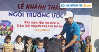 Sửa chữa Laptop 24h.com thắp sáng ước mơ đến trường cho học sinh vùng cao Mù Cang Chải