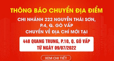 Thông báo chuyển địa chỉ cơ sở Sửa chữa Laptop 24h quận Gò Vấp
