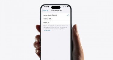 iPhone 15 cho phép lựa chọn mức sạc không vượt quá 80%