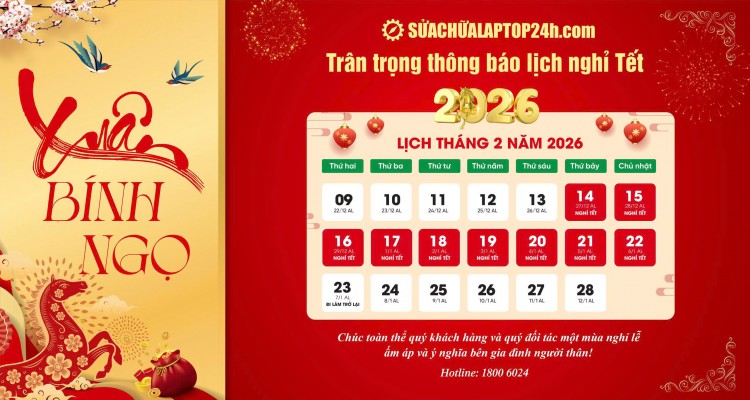 THÔNG BÁO LỊCH NGHỈ TẾT NGUYÊN ĐÁN BÍNH NGỌ 2026