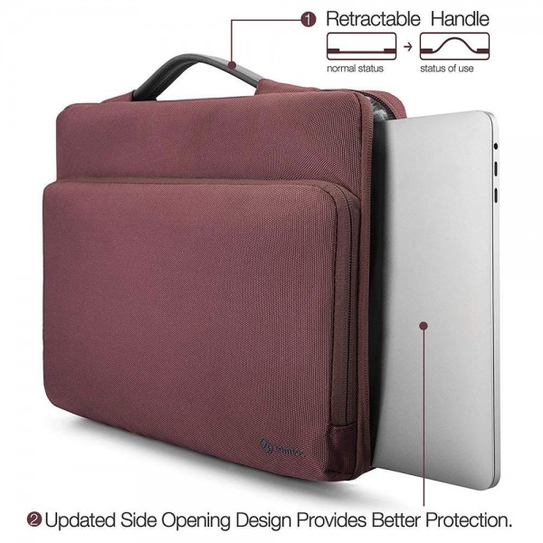 TÚI XÁCH CHỐNG SỐC TOMTOC (USA) Briefcase  MACBOOK PRO 13” Red