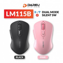 Chuột không dây DAREU LM115B (Dual Mode: Bluetooth + 2.4G - Silent SW)