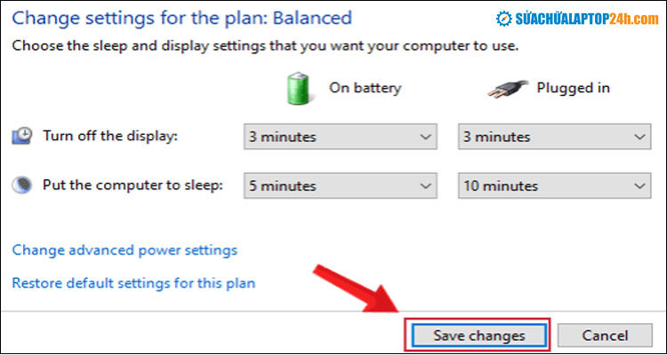 Click Save changes để lưu thay đổi