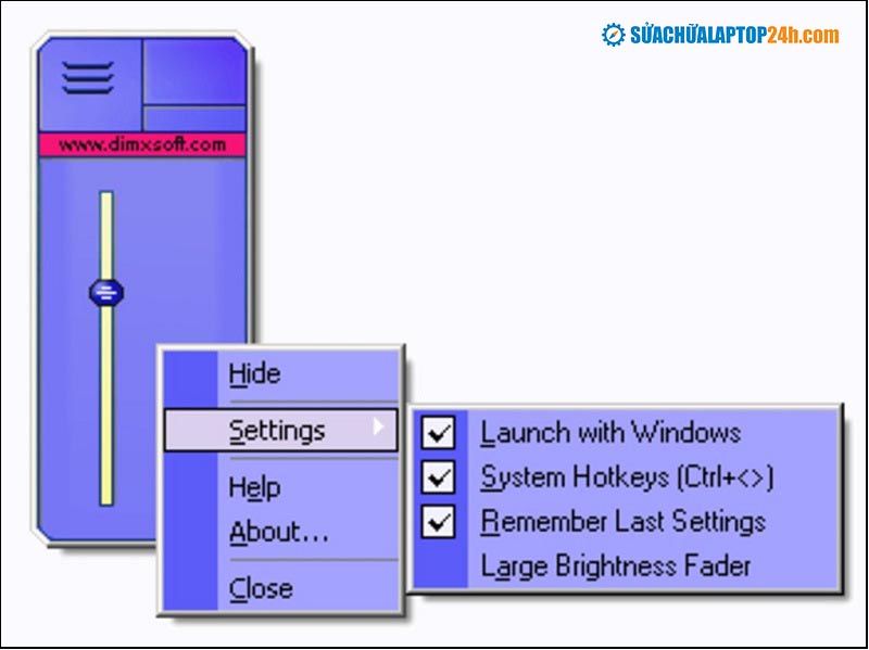 phần mềm điều chỉnh độ sáng màn hình Desktop Lighter