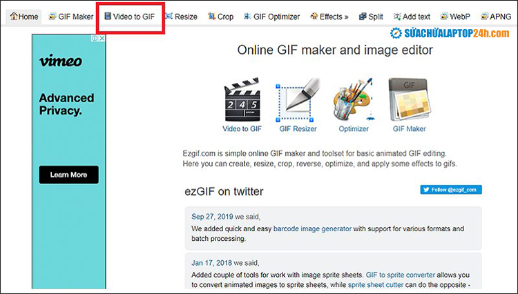 Chọn làm GIF từ video hoặc ảnh