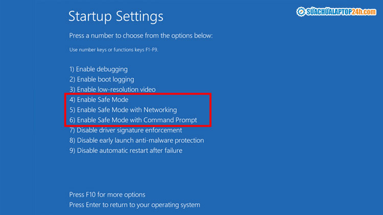 Các tùy chọn Safe Mode trong Windows 11
