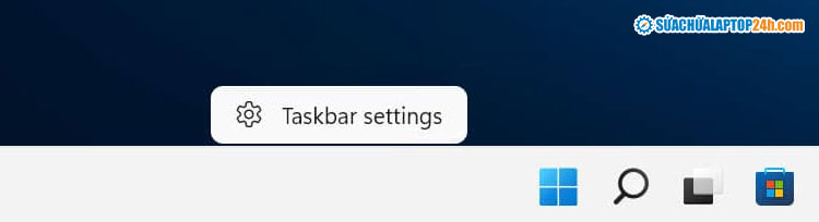 Mở Taskbar Settings từ thanh Taskbar