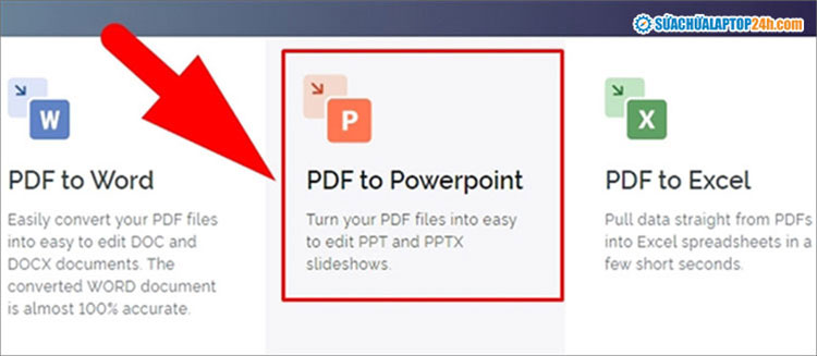 Chọn vào ô PDF to Powerpoint
