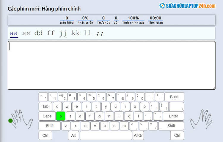 Giao diện của Typing Study