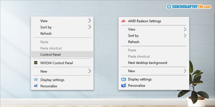 Chọn NVIDIA Control Panel hoặc AMD Radeon Setting