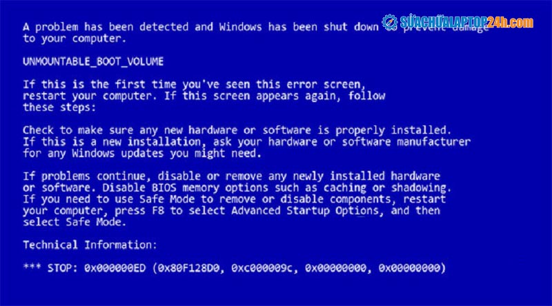 Laptop bị màn hình xanh khi vừa khởi động xong