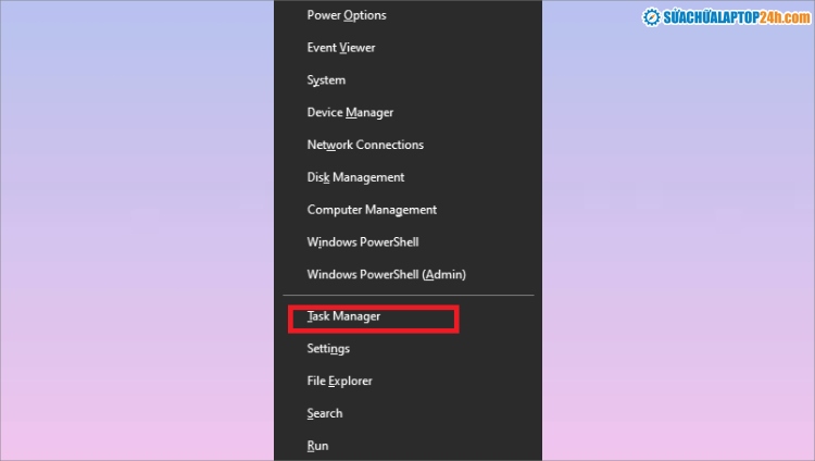 Chọn task manager