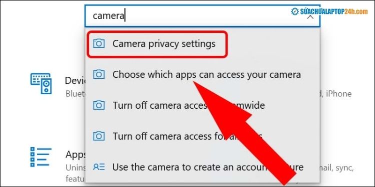 Truy cập Camera privacy settings