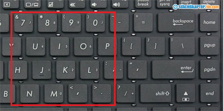 Bàn phím laptop nhỏ thường được tích hợp số vào chữ