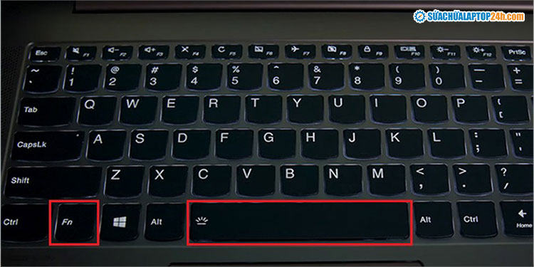 Bấm tổ hợp phím Fn + Space để bật đèn bàn phím laptop Lenovo