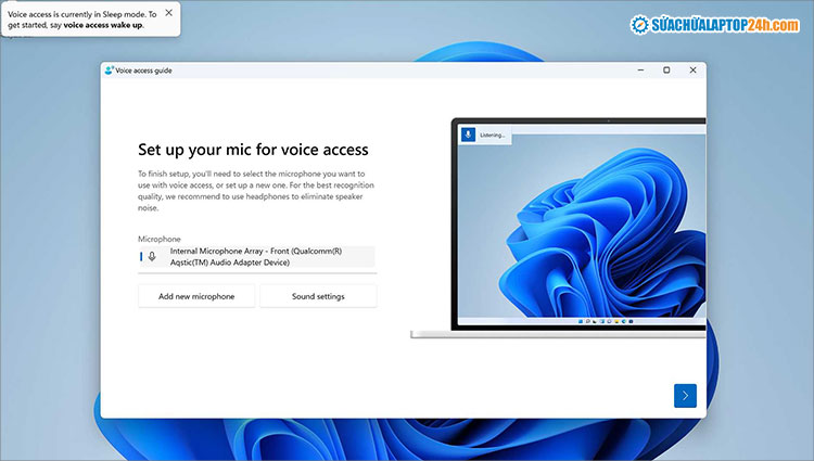 Giao diện Windows 11 Moment 2 khi truy cập bằng giọng nói