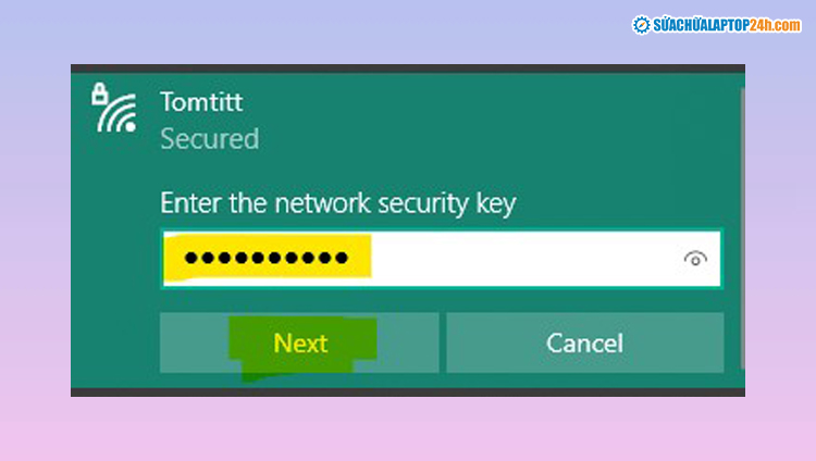 Nhập mật khẩu và sử dụng như bình thường