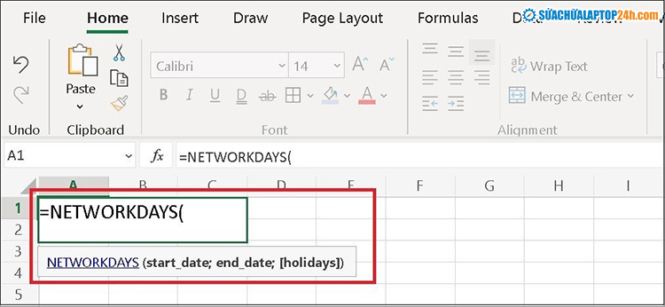 Công thức hàm tính ngày công trong Excel