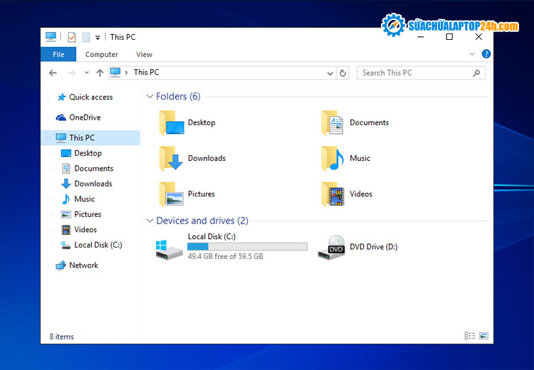 Mở Windows Explorer bằng Windows + E