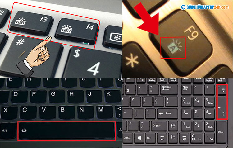 Ký hiệu đèn nền bàn phím trên cách dòng laptop khác nhau