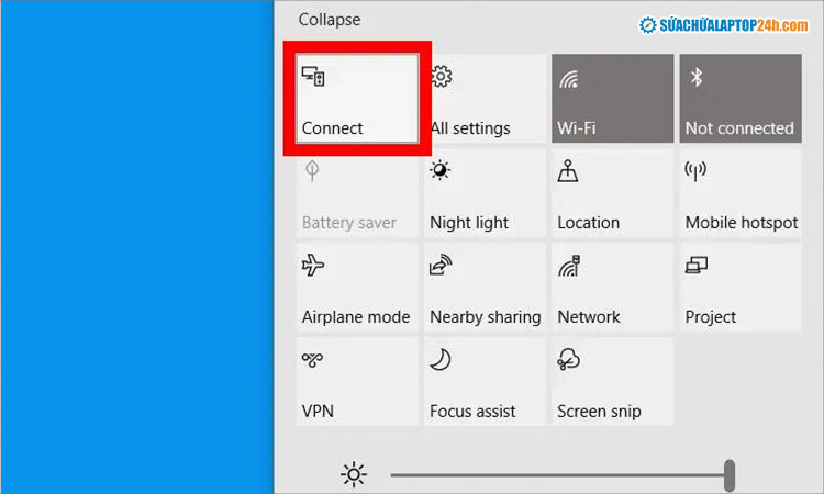 Nhấn Connect để dò tìm kết nối Bluetooth trên laptop