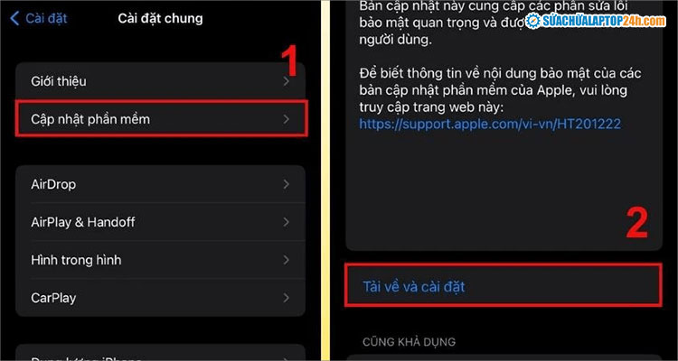 Nhấn Tải về và cài đặt phiên bản phần mềm mới nhất để khắc phục lỗi camera bị mờ