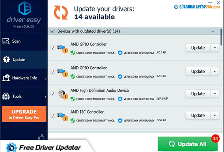 Driver Easy cung cấp khả năng quét và cập nhật driver nhanh chóng