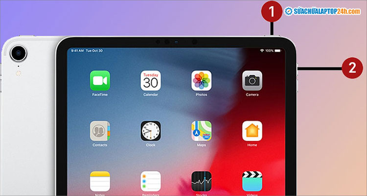 Thực hiện thứ tự như hướng dẫn để khởi động lại iPad bị treo đơ không lên màn hình 