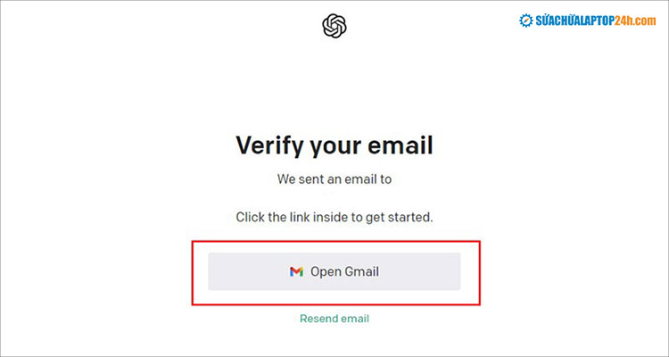 Mở gmail xác nhận yêu cầu đăng ký tài khoản ChatGPT