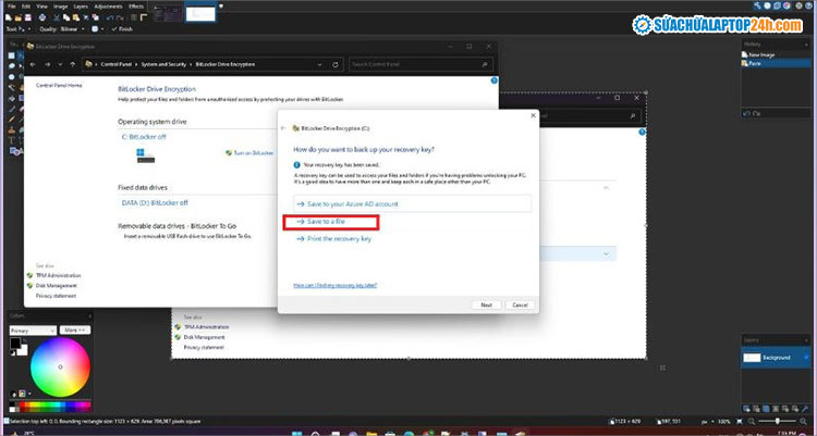 Chọn Save to a file