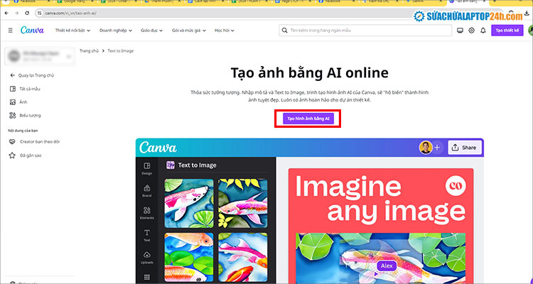 Chọn Tạo hình ảnh bằng AI